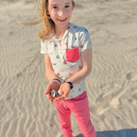 Pocket Tee - Casco Bay Coral Stripe