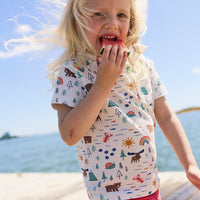 Jogger Set - Down East Daydreams, Coral Stripe